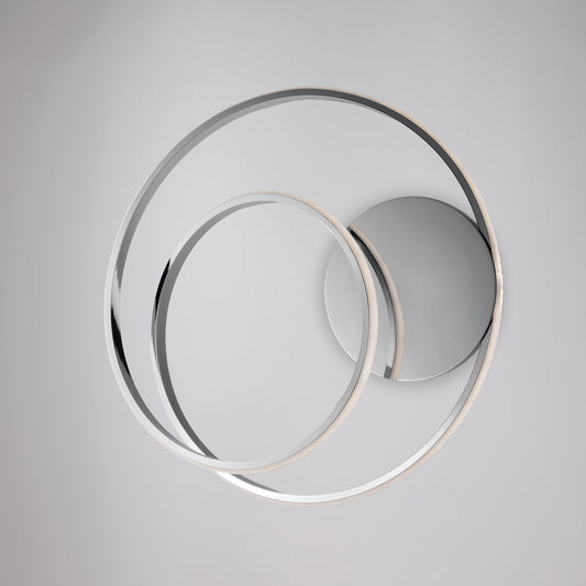 Plafoniera in metallo e alluminio cromo lucido con led integrato H.12 - Ø40