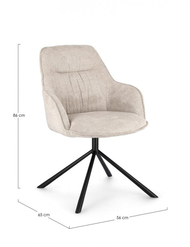 2x Poltrona avorio 59x65x86 cm