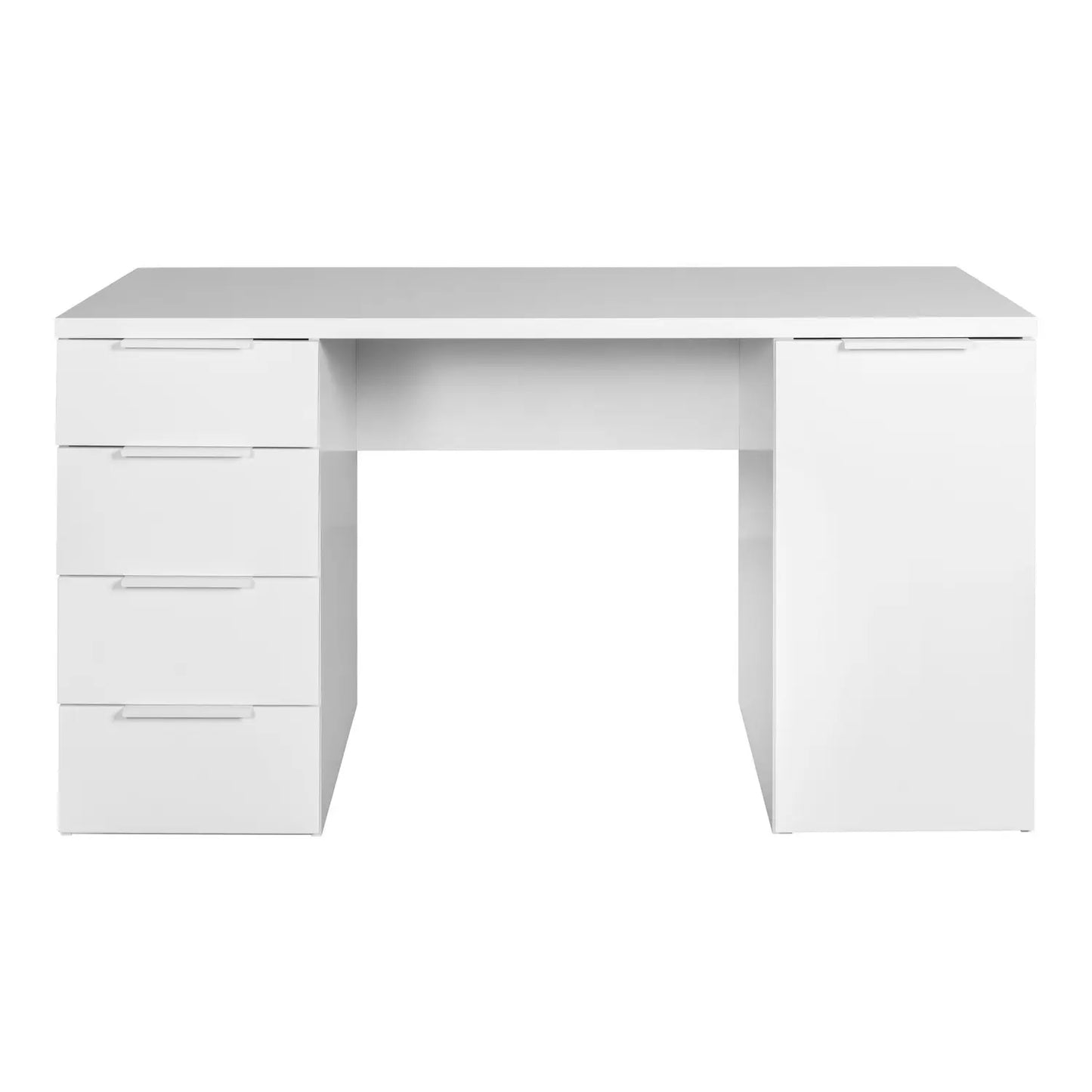 Scrivania 4 cassetti e 1 anta bianco laccato cm 146x60x75 h