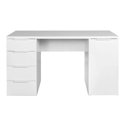Scrivania 4 cassetti e 1 anta bianco laccato cm 146x60x75 h