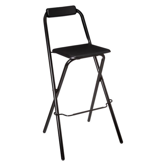 Sgabello bar pieghevole Louna nero cm 50x51x97h