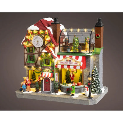 Negozio Regali di Natale in poliresina con LED 23 × 44,5 × H38,5 cm