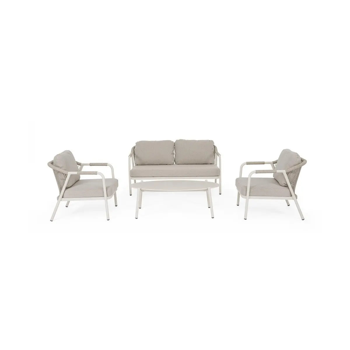 Bizzotto set salotto da giardino Miravet Wall 4 posti in alluminio con tavolino