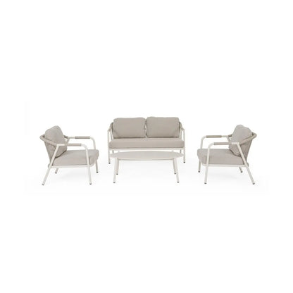 Bizzotto set salotto da giardino Miravet Wall 4 posti in alluminio con tavolino