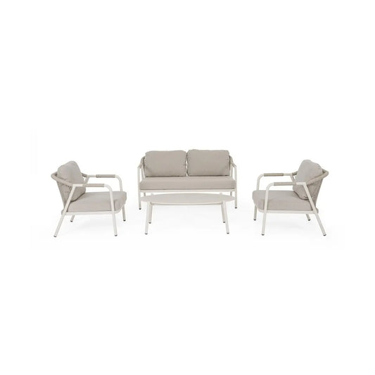 Bizzotto set salotto da giardino Miravet Wall 4 posti in alluminio con tavolino