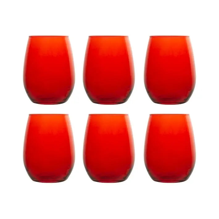 Set 6 bicchieri Amber rossi da 35 cl