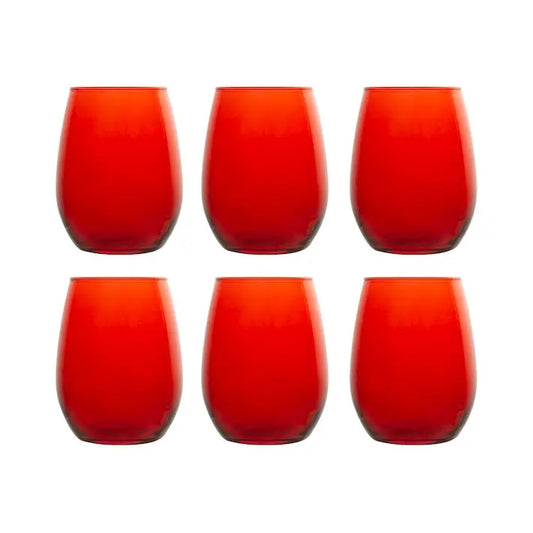 Set 6 bicchieri Amber rossi da 35 cl