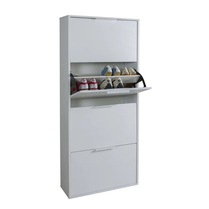 Scarpiera 4 ribalte bianco lucido cm 65x25x147 h
