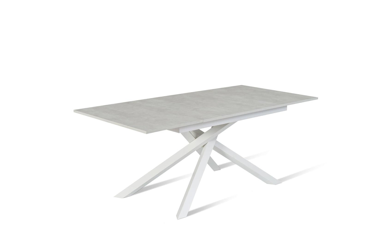 Tavolo allungabile cemento bianco-bianco 90 cm x 140- 190 cm H. 76 cm