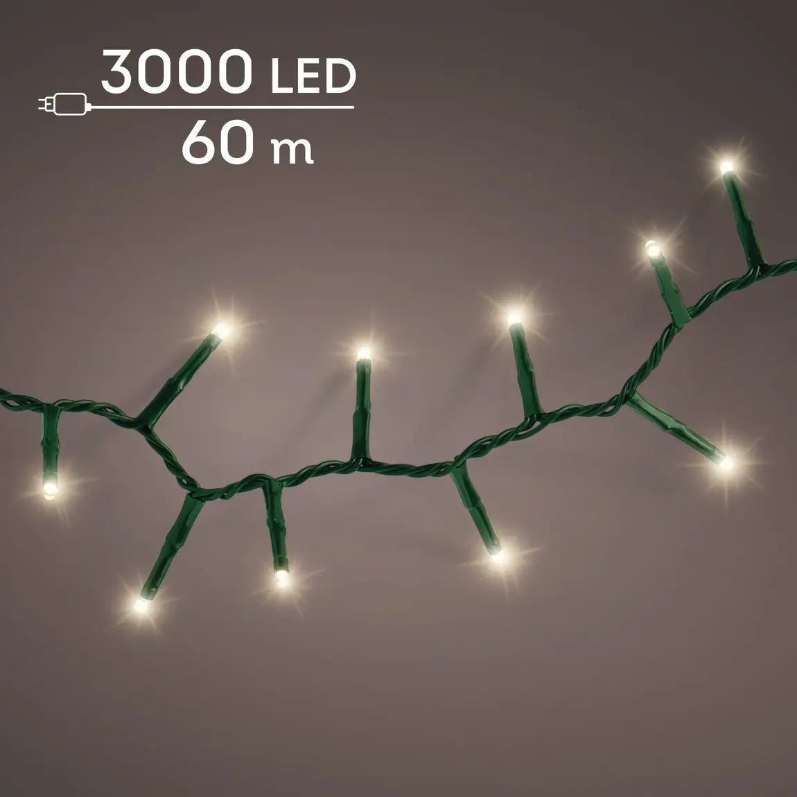 Catena luminosa LED Compact Light verde e bianco caldo da esterno 60 m
