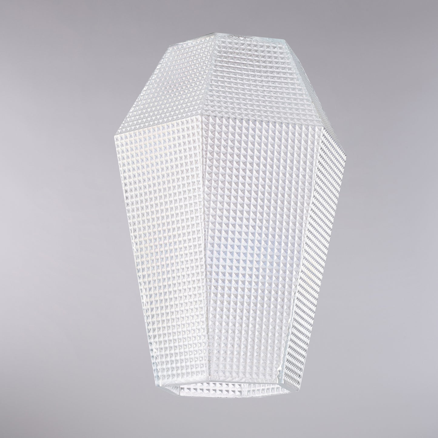 diffusore in vetro soffiato trasparente con decoro in rilievo H.27 - Ø20