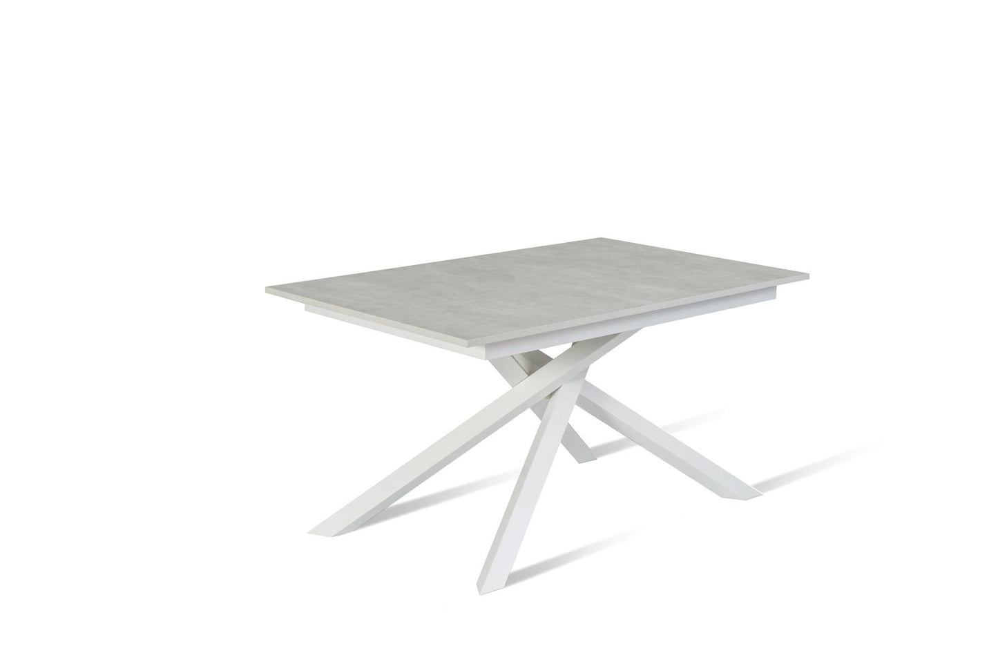 Tavolo allungabile cemento bianco-bianco 90 cm x 140- 190 cm H. 76 cm