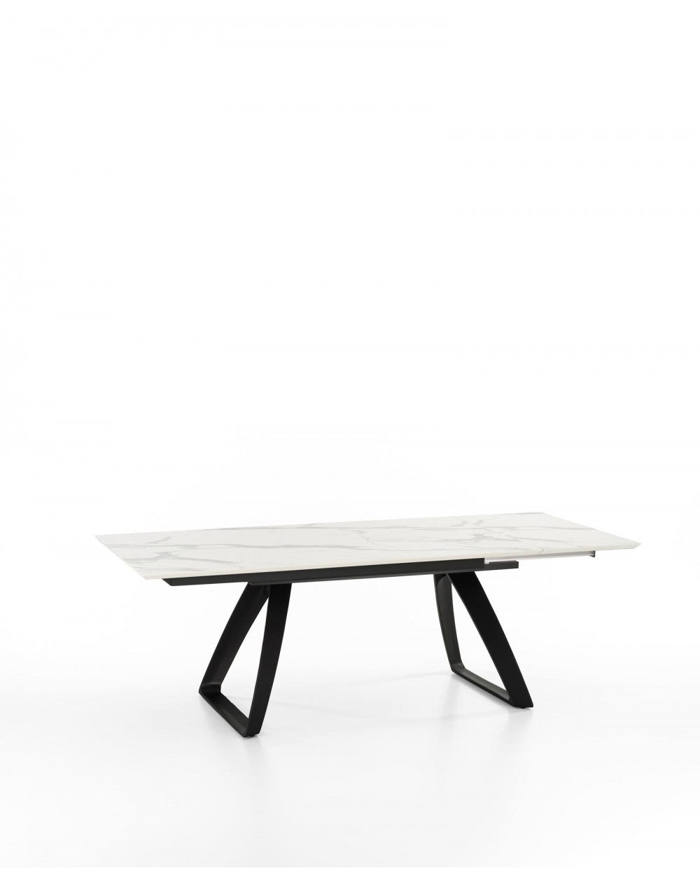 Tavolo Allungabile Barret 170-270x90, Top Marmo Calacatta, Gambe Nero