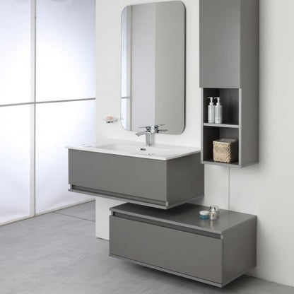 Composizione bagno due cassetti separati Grigio Pastello