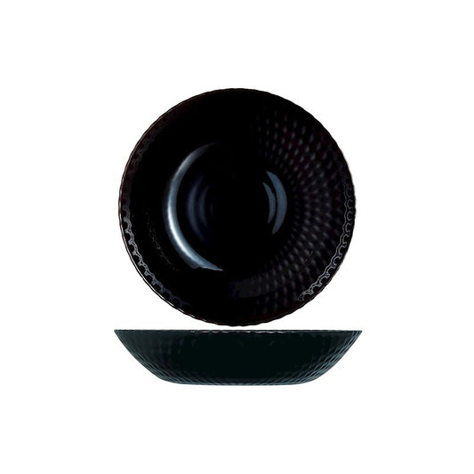 Piatto fondo Pampille Ø 20 cm in vetro opale nero