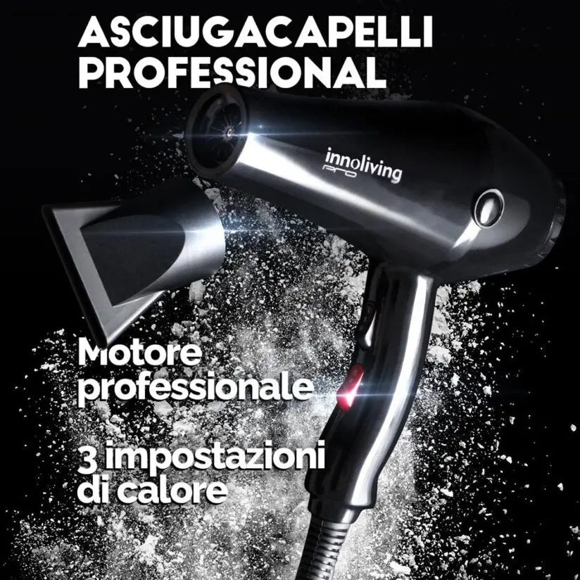 Asciugacapelli professionale 2000W motore AC con concentratore slim