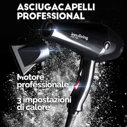Asciugacapelli professionale 2000W motore AC con concentratore slim