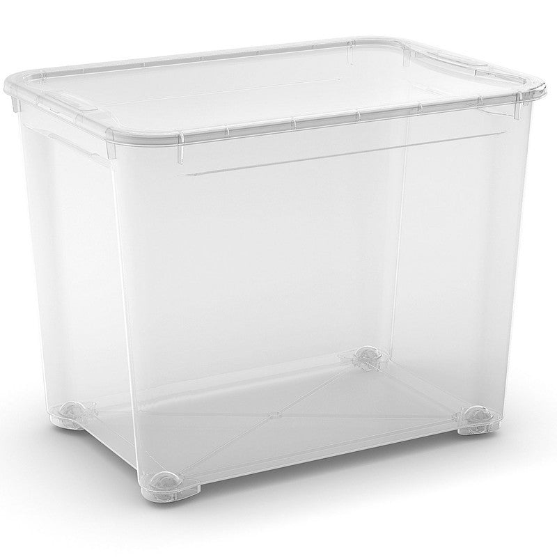 Contenitore box XL con ruote trasparente cm 55,5x39x42,5 h