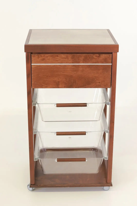 Carrello Prestige tabacco con top in ceramica e cesti estraibili