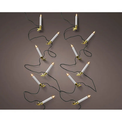 Catena luminosa LED con candele H13,5 cm da esterno