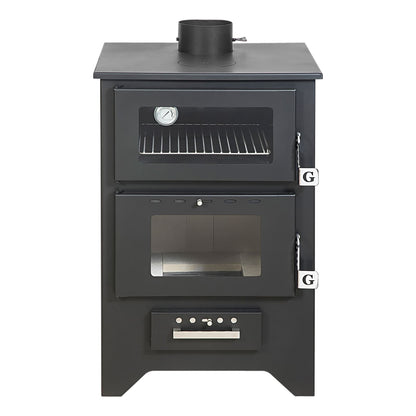 Stufa a Legna con Forno Silvia Nera 14,6 Kw L50,5xP58,5xH90,5