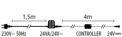 Trasformatore 24V 24W con controller luci 1,5x4m