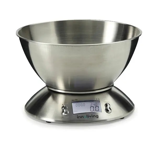 Bilancia digitale da cucina in acciaio con ciotola removibile 5 Kg display LCD