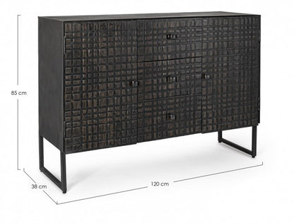 Credenza 2 ante e 3 cassetti Dorset stile industriale