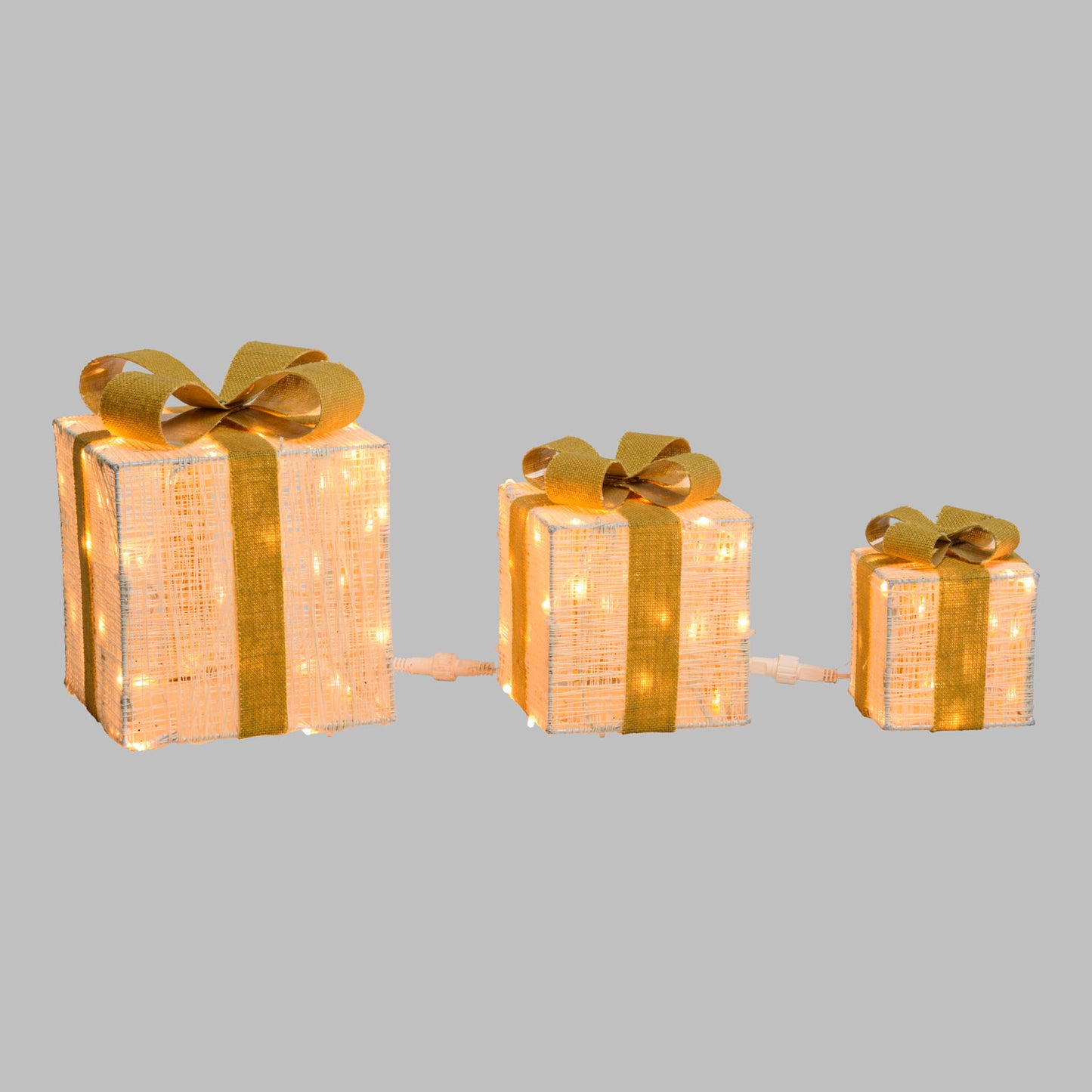 Set 3 pacchi regalo 3D H25x20x15cm 120 LED