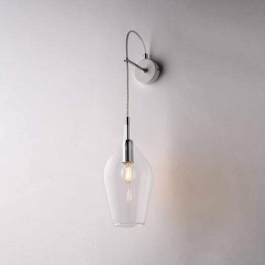 Applique in ferro vetro pyrex liscio, 1 luce, H.60 L.14 P.21