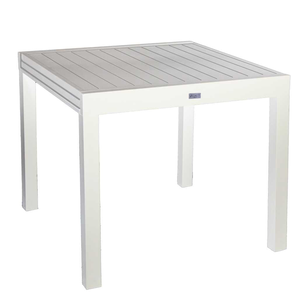 Tavolo in alluminio Sullivan allungabile bianco, 150/210x90xH.73 cm
