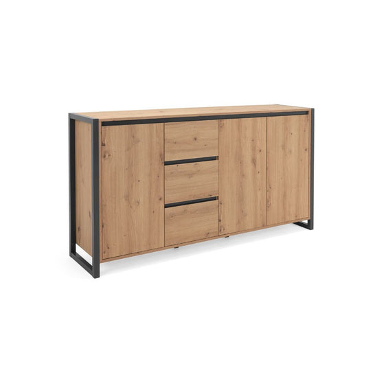 Credenza madia moderna quercia con cassetti stile urban cm 160 x40 x 88 h EFFEZ