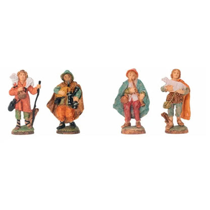 Pastore doppio per presepe multicolor H10 cm – 1 pezzo con 2 pastori