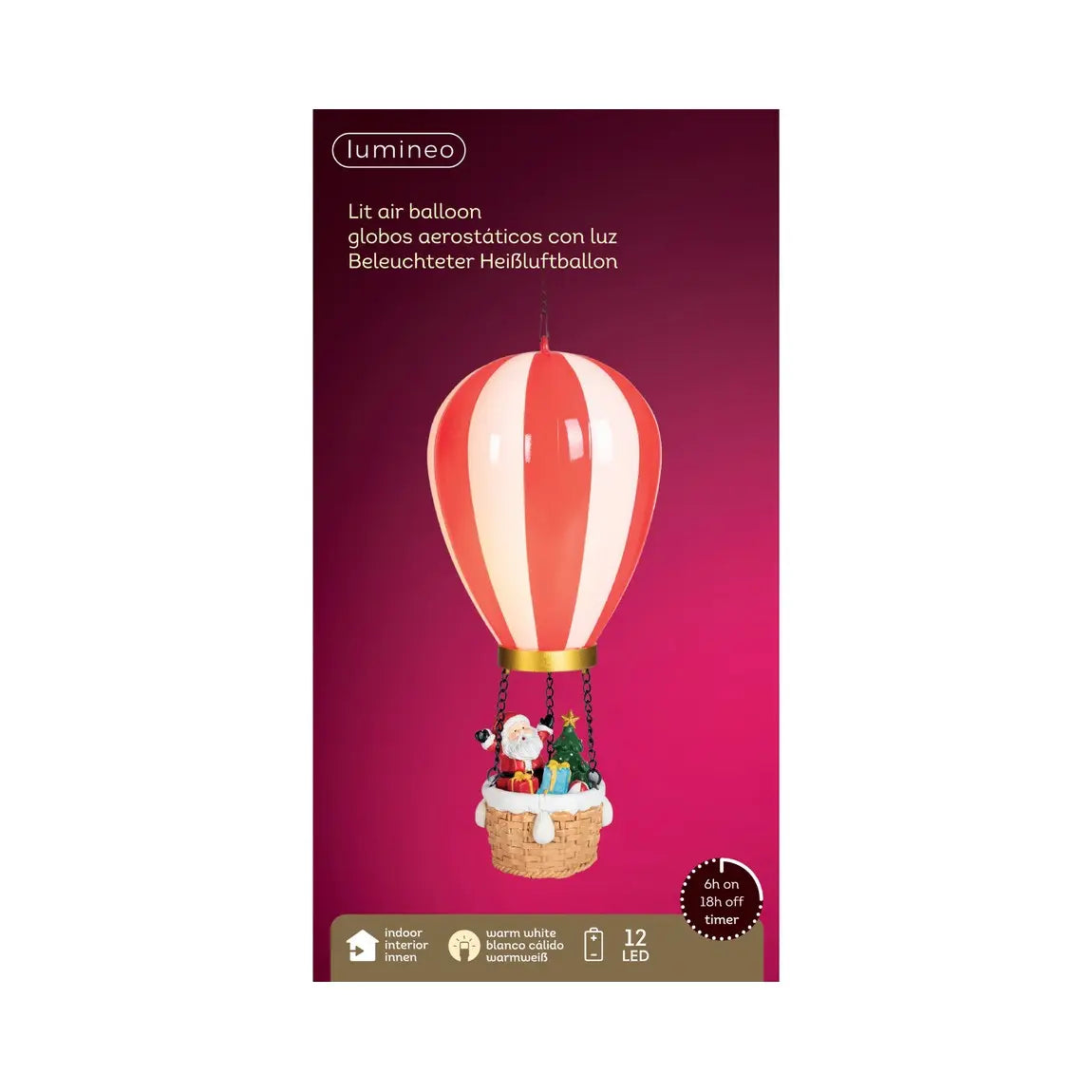 Mongolfiera decorativa con LED Ø14,5 × H27,5 cm