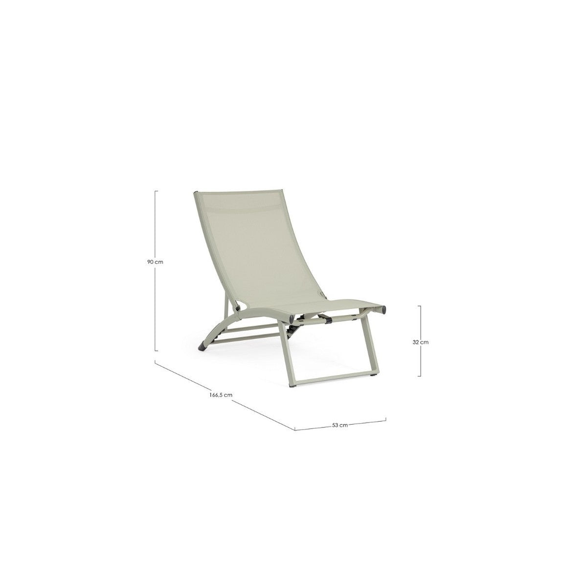 Bizzotto poltrona lounge reclinabile Taylor breeze in alluminio e textilene 53 x 166,5 x 90 cm