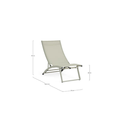 Bizzotto poltrona lounge reclinabile Taylor breeze in alluminio e textilene 53 x 166,5 x 90 cm