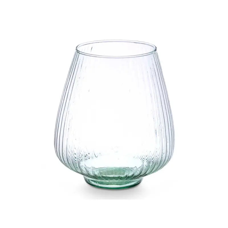 Vaso in vetro riciclato rigato Ø22x26h