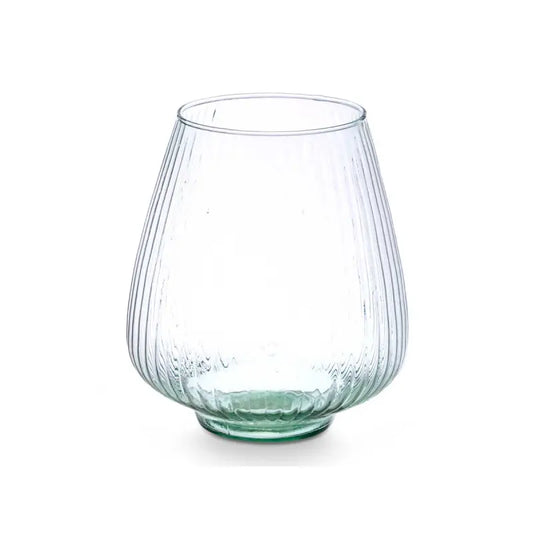 Vaso in vetro riciclato rigato Ø22x26h