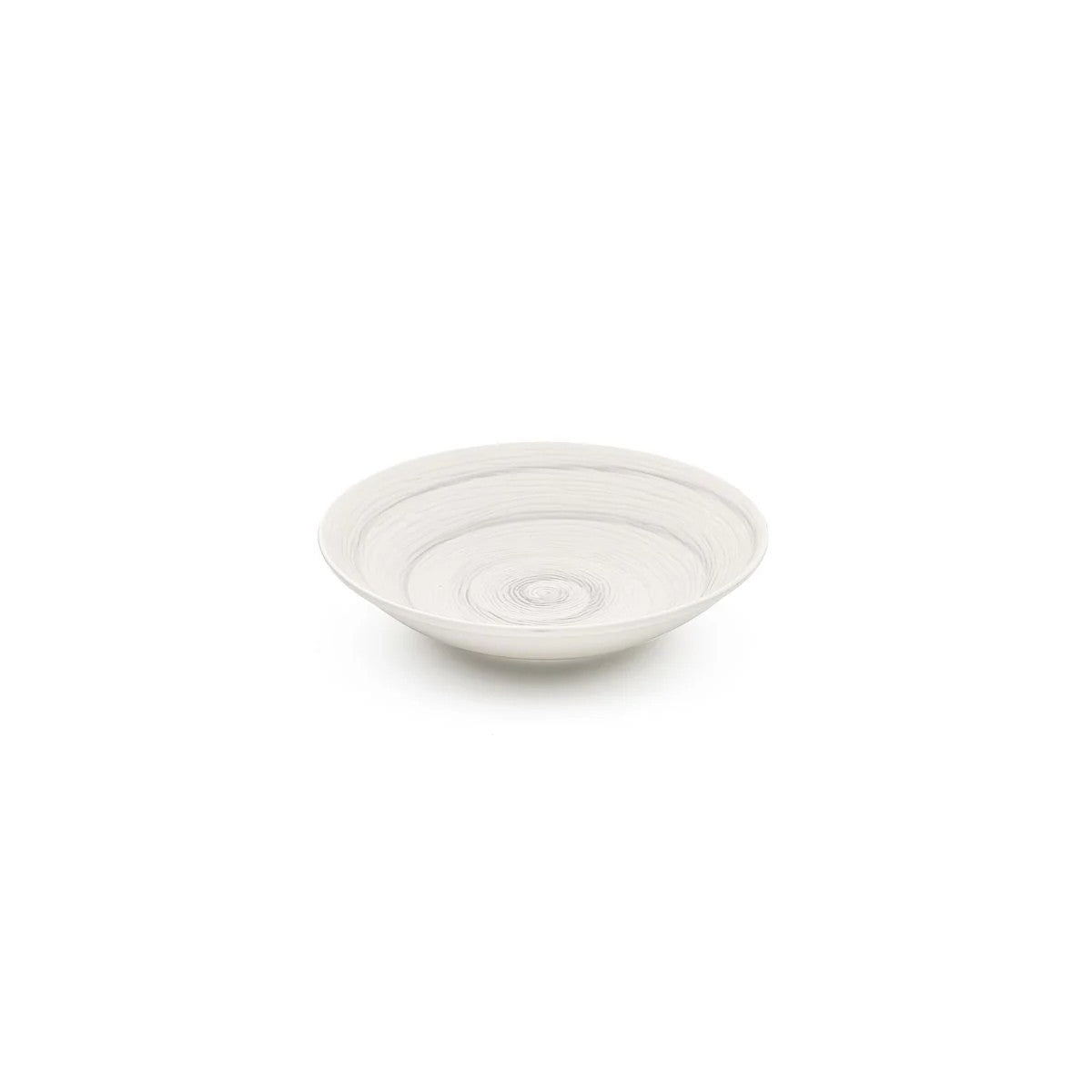 Piatto fondo white memento table in ceramica dipinta a mano Ø 23,5 cm