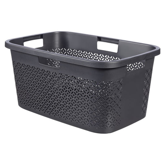 Cesta portabiancheria Curver Terrazzo nero 47l cm 38,7x29x59,3 h