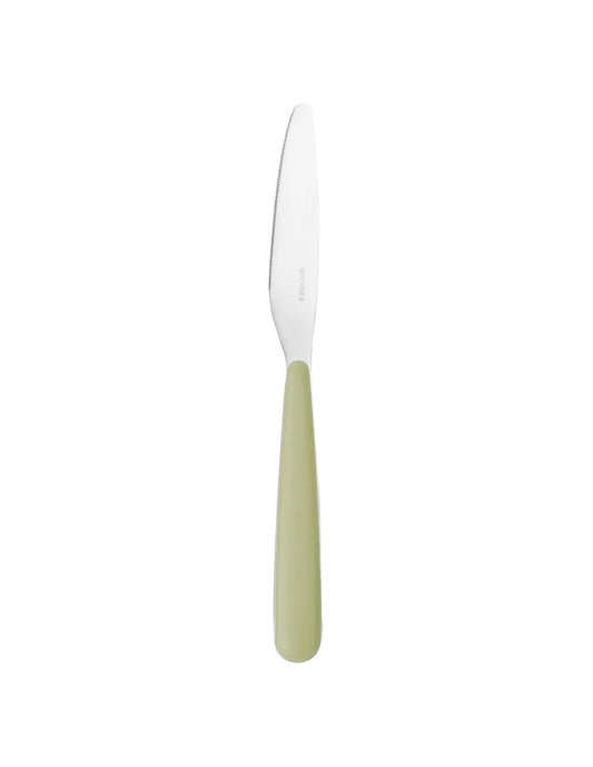 Coltello da tavola in acciaio inox verde alga