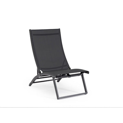 Bizzotto poltrona lounge reclinabile Taylor grigio in alluminio e textilene 53 x 166,5 x 90 cm