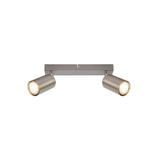 Faretto soffitto 2xGU10 orientabile nickel satinato 15,5 x 5,5 x 25,5 cm