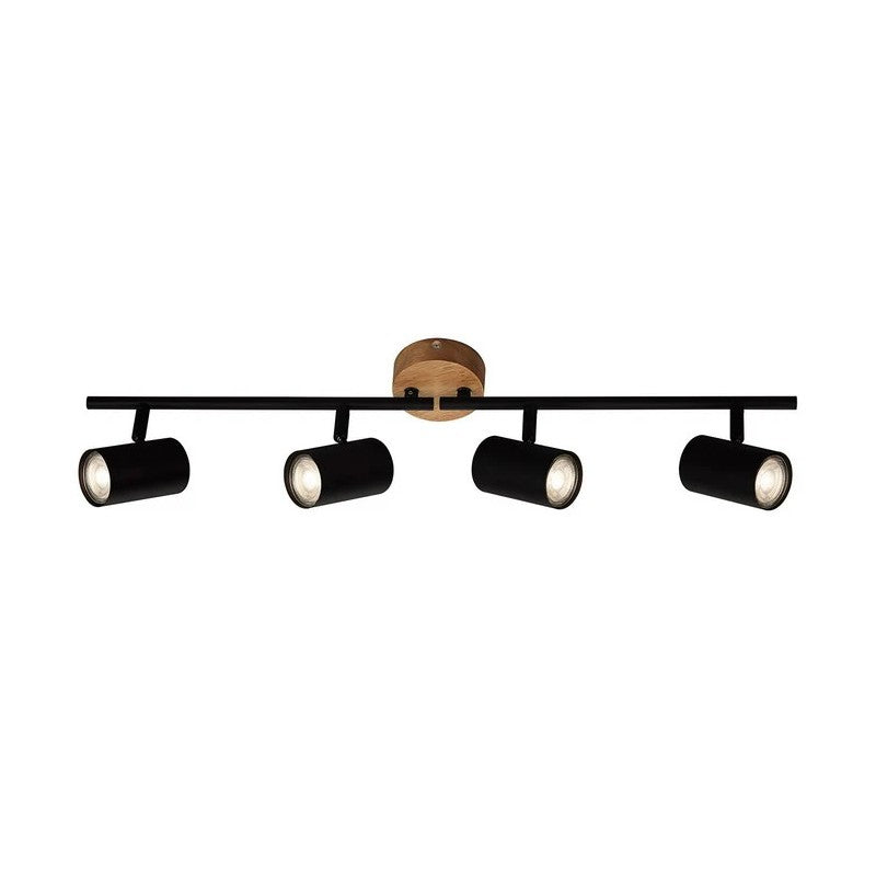 Barra Spot Muritz  4xGU10 68 cm nero/legno