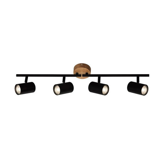 Barra Spot Muritz  4xGU10 68 cm nero/legno