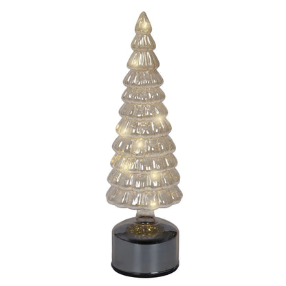 Albero di Natale in vetro ambra con LED girevole H34 cm
