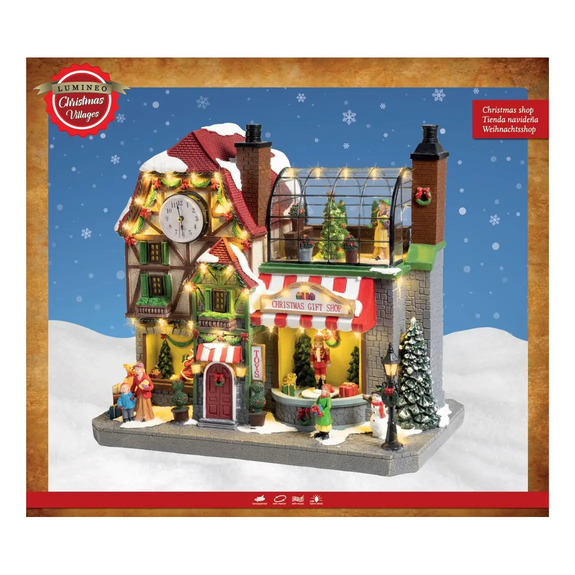 Negozio Regali di Natale in poliresina con LED 23 × 44,5 × H38,5 cm