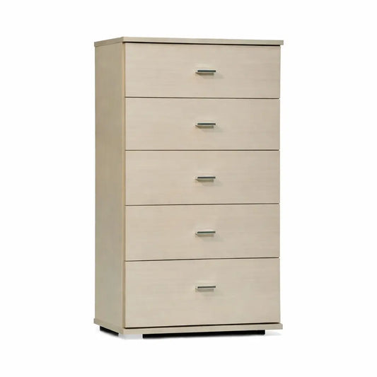 Cassettiera 5 cassetti rovere sbiancato cm 91x53x33
