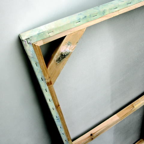 Olio su tela multicolor e telaio in legno 80x80 cm - M1