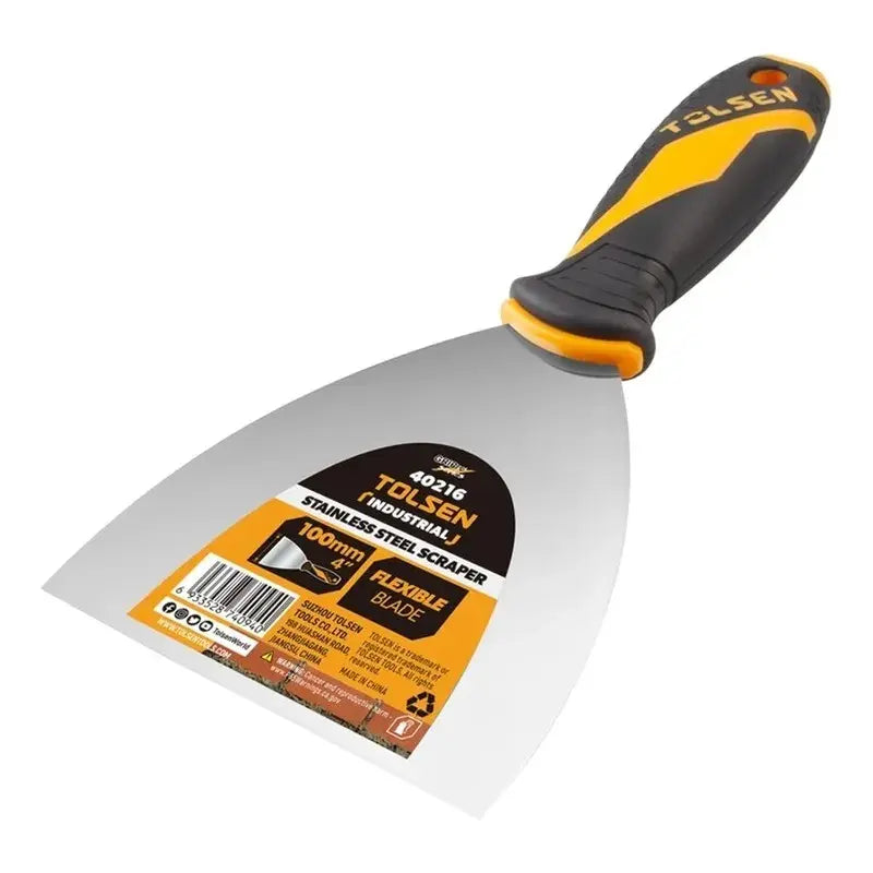 Spatola Tolsen in acciaio inox con manico gommato 120 mm (40217T)